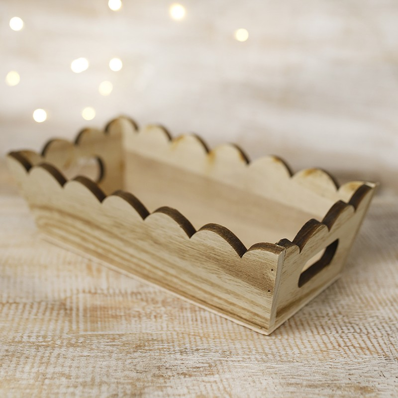 Ethike.eu - Vendita all'ingrosso Cestini - Cesto rettangolare vintage in legno 23x12x7 cm0
