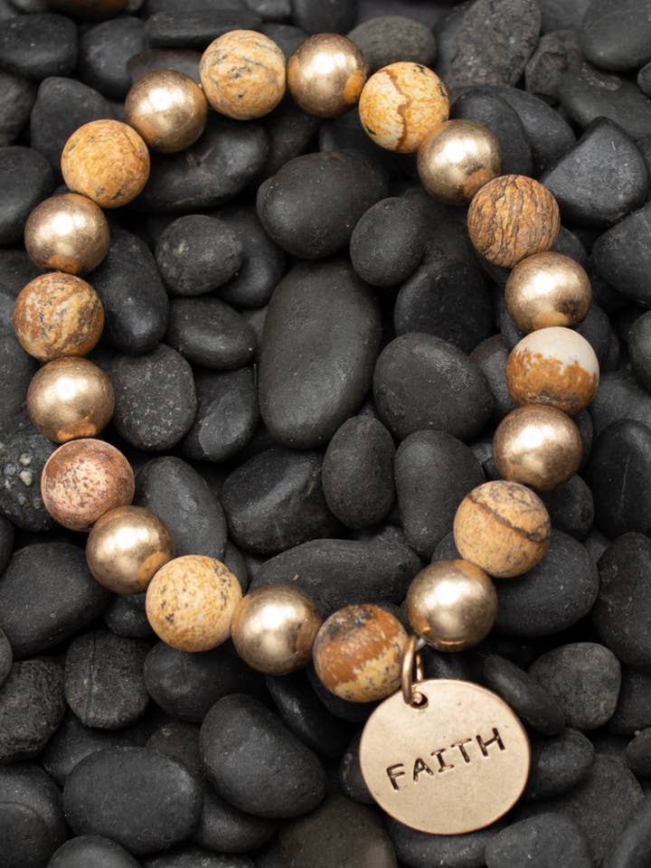 Pulsera de Cuentas con Encanto de Fe – Joyería de Piedra Inspiradora para venta al por mayor de Eden Merry Jewelry by James Lawrence