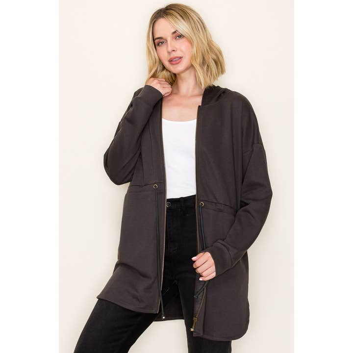 FRENCH TERRY DUSTER HOODIE JACKET for wholesale by STACCATO