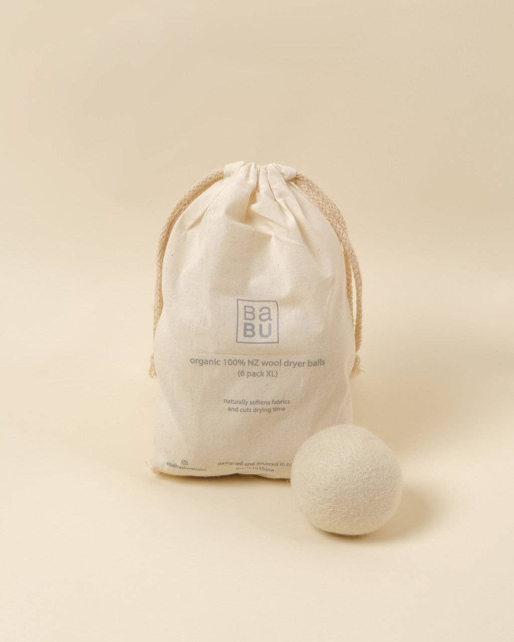 Babu - Venta al por mayor Bolas de secadora - Bolas de lana para secadora de NZ (paquete de 6)1
