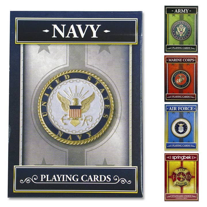 Navy Standard Index Playing Card Set for wholesale by Springbok Puzzle