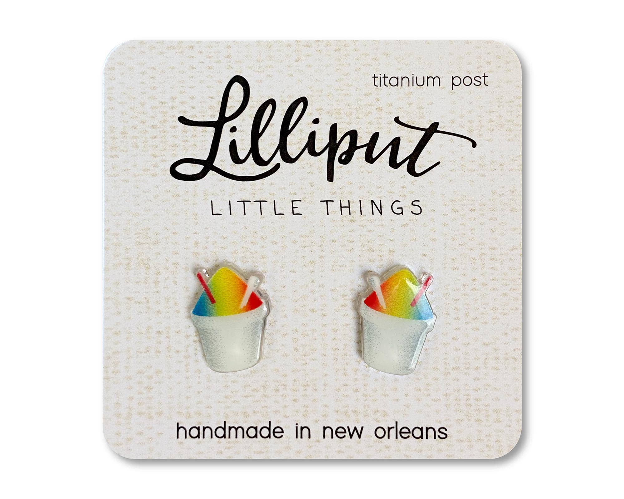 Lilliput Little Things - Wholesale Knopjes/oorstekers - Regenboog Snoball Oorbellen // New Orleans Oorbellen