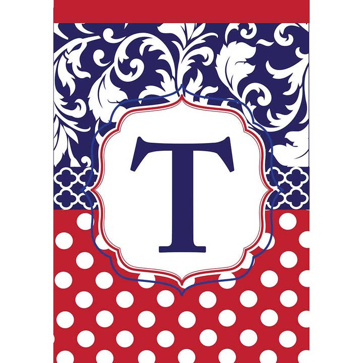 😲 Special Buy! Garden - Monogram "T" Red, White & Blue for wholesale by Magnolia