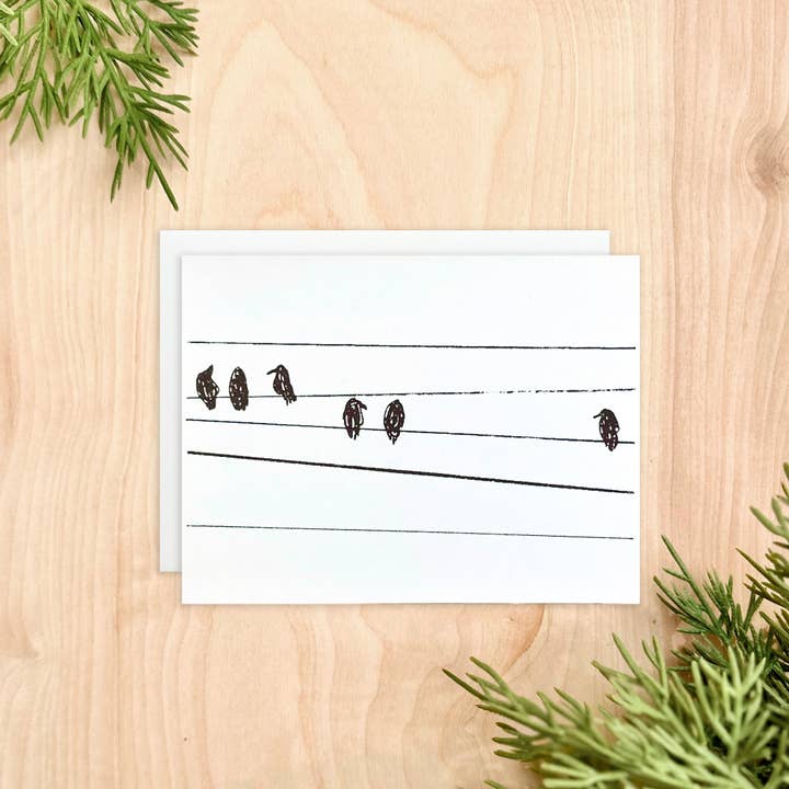 Fugle på et trådlykønskningskort for engroshandel hos Printworthy