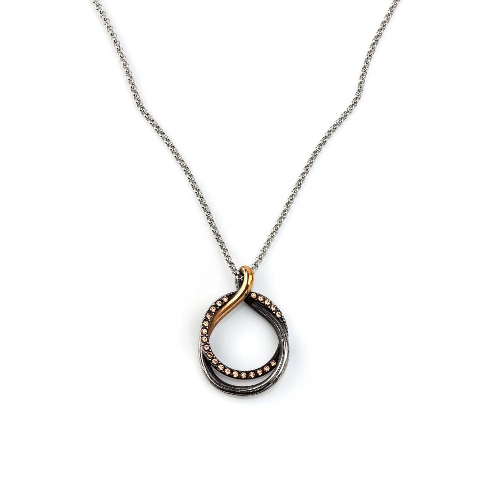 Shebiju - Wholesale Link & Chain Necklace - Steel Necklace with Pink Diamonds1