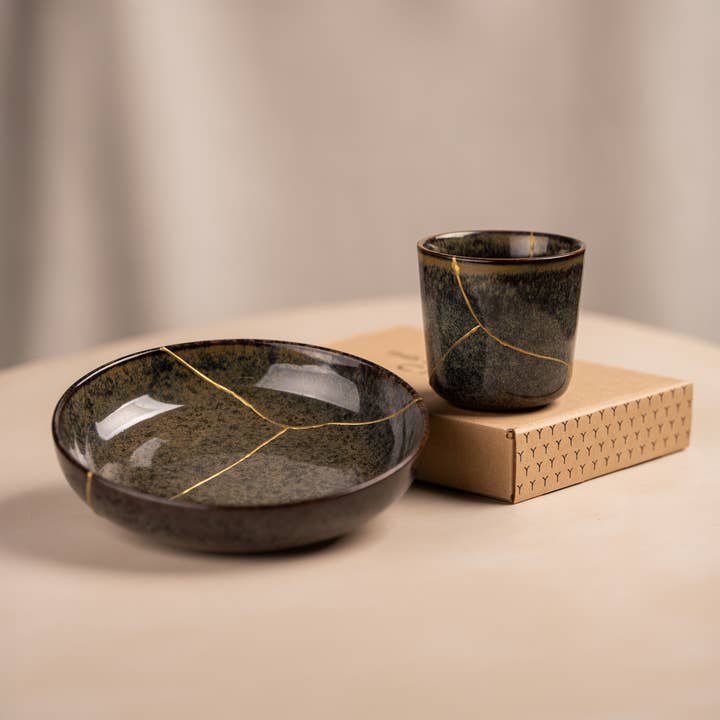CHIYU Kintsugi – Engroshandel DIY-hobbysæt – Kintsugi Bio reparationssæt: Guld & Sølv