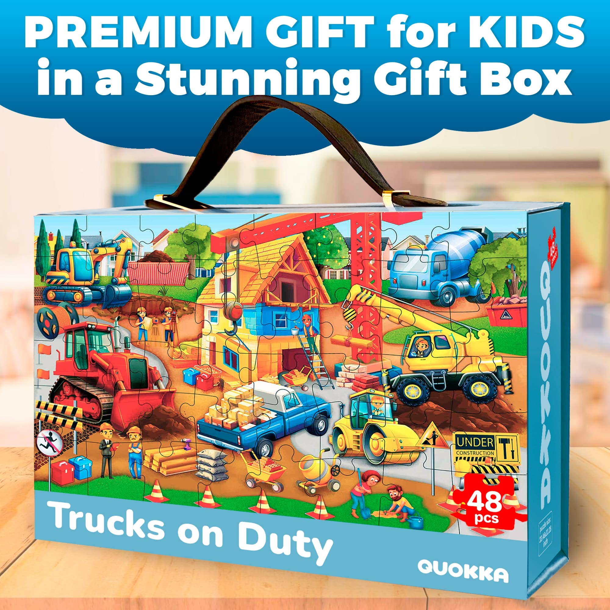 QUOKKA - Wholesale Puzzle - Kids - 2x3 FT Giant Floor Puzzles for Kids | Construction1