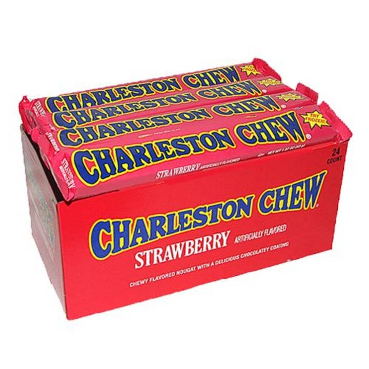 Charleston Chew Strawberry 1.87oz - 24ct for wholesale by I Got Your Candy