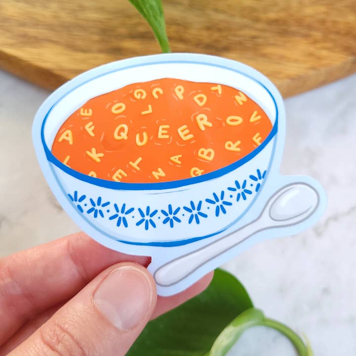 Autocollant en vinyle Queer Alphabet Soup, 3 x 2,5 pouces pour la vente par Chez Louie Designs