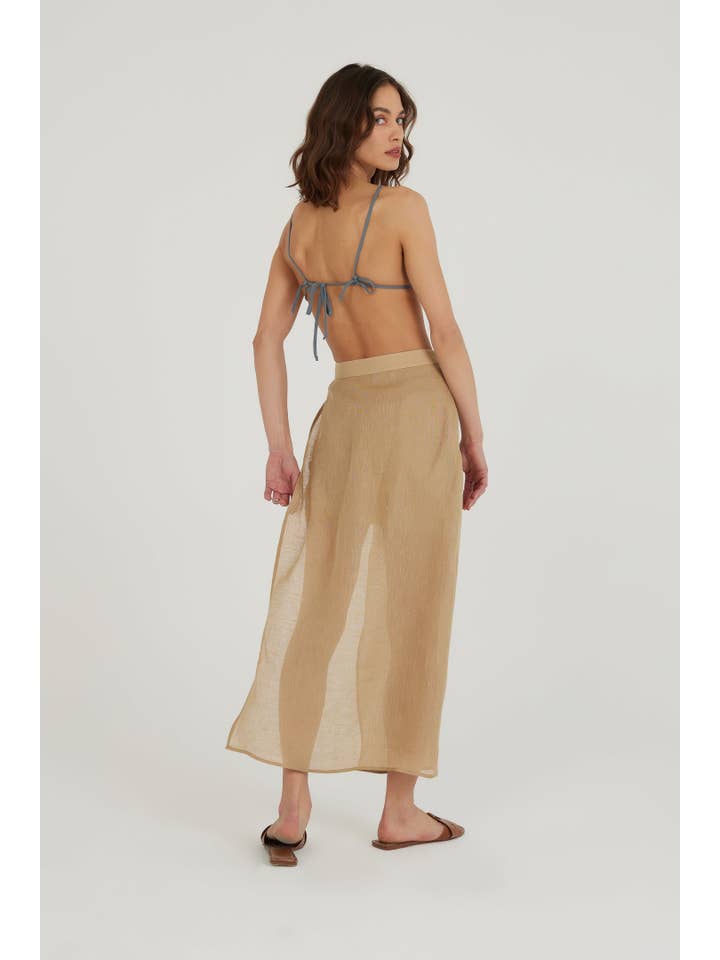 Sand Reminiscence Linen Skirt for wholesale on Faire