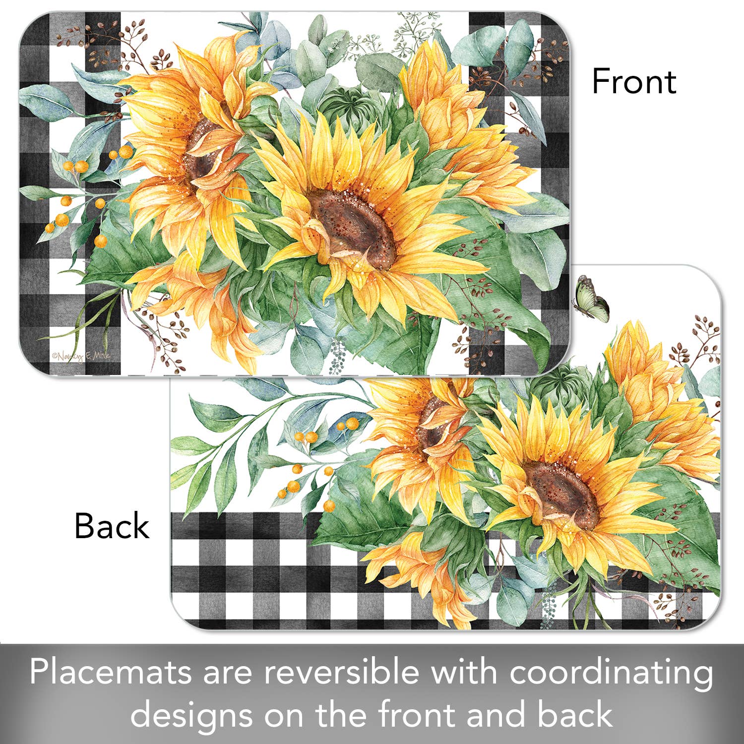 CounterArt/Highland Home/Thirstystone/CoasterStone – wholesale Placemat – Sunflower Fields Reversible Rectangular Plastic Placemat3