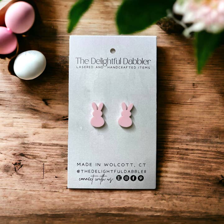 The Delightful Dabbler LLC - Wholesale Stud/Post Earrings - Easter Bunny Acrylic Stud Earrings11