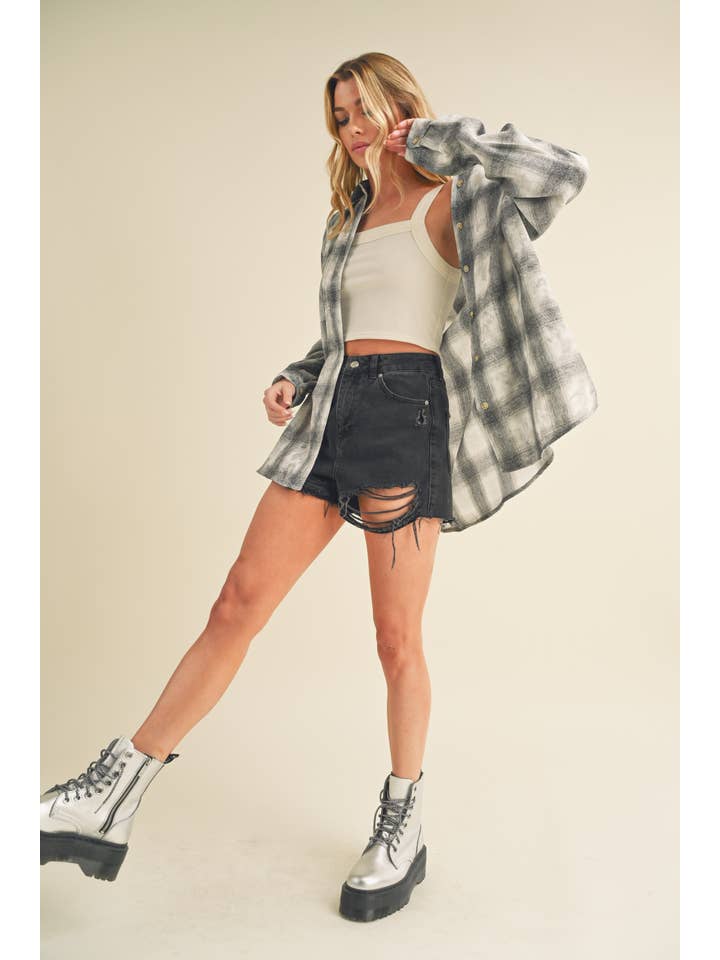 AEMI + CO – wholesale Tröja med knappar – Dam – 8323DN Laura skjorta i tvättat rutigt flanelltyg41