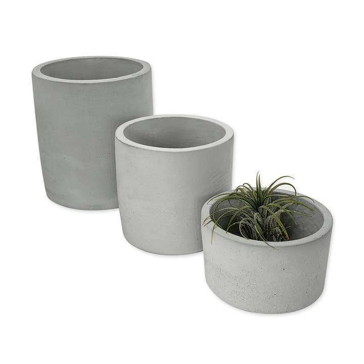 O Yeah Gifts - Wholesale Plant Pot - Gray Cement Succulent Planters, Round Flower Plant Pot