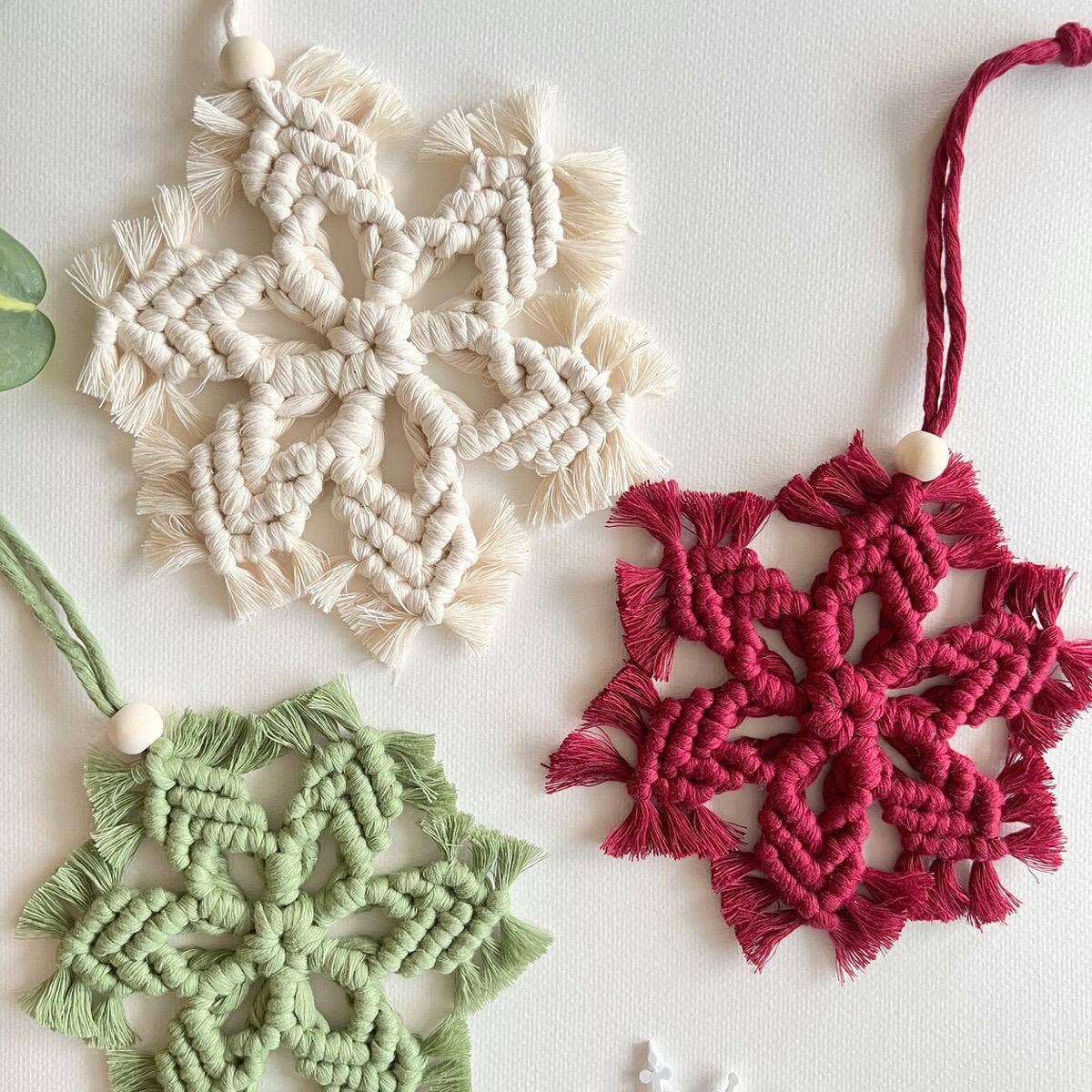 Weavey Studio - Wholesale Christmas decoration - Weavey Studio, Macrame Christmas Tree SnowFlakes Ornament 3