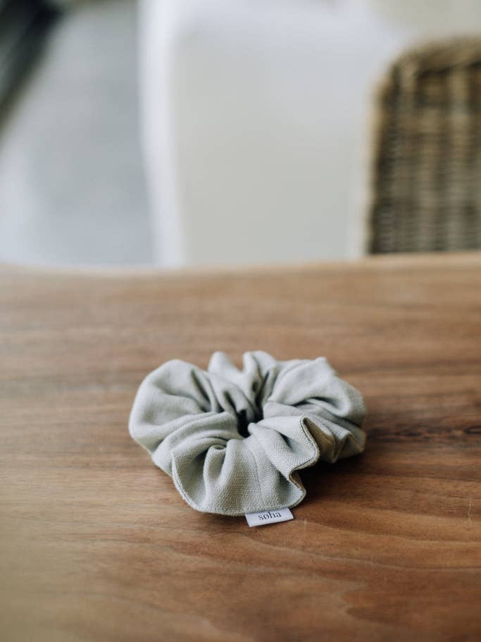 Linen scrunchie - Sage for wholesale by Boutique Soha