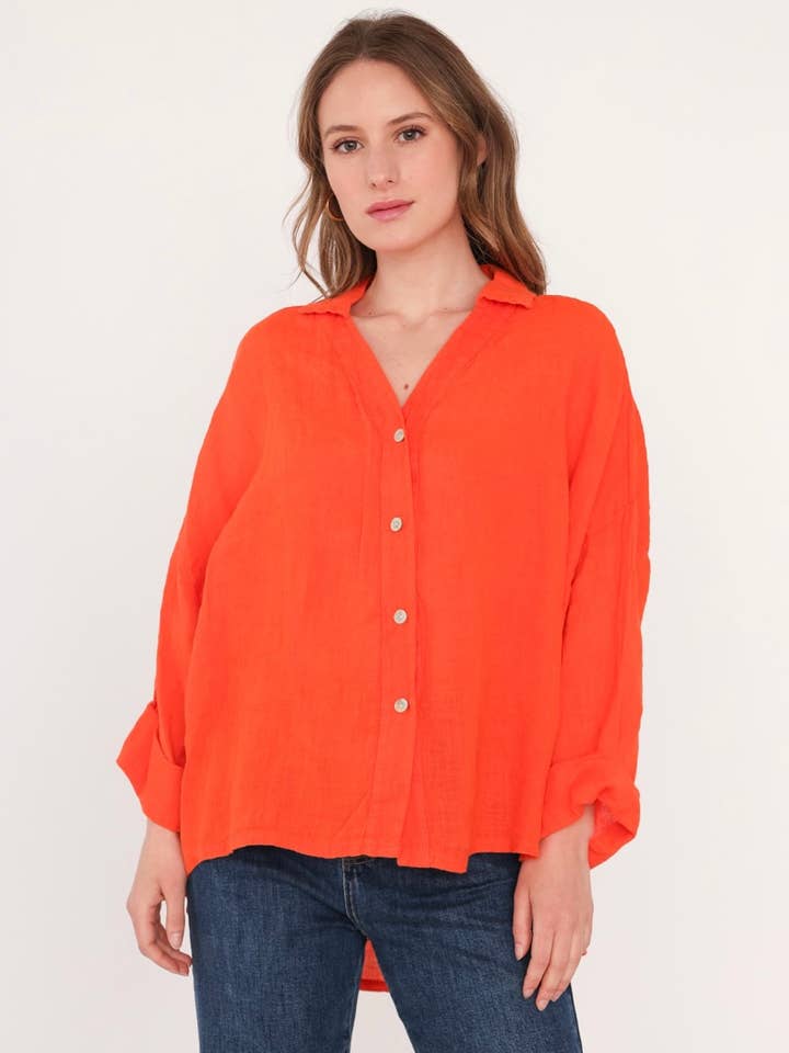 LINEN SHIRT. 48902 NINA for wholesale by LINEN & COTTON HOUSE