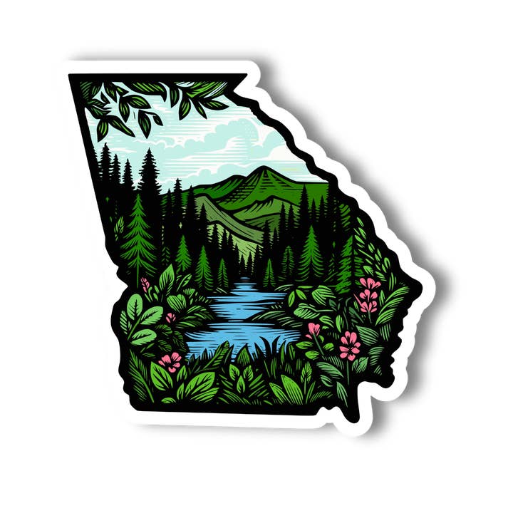 Georgia State Stream Sticker – Blue Ridge Mountains for wholesale by National Parks and Beyond