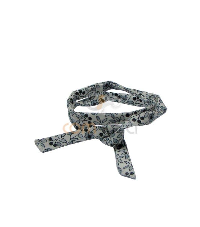 COM FORSA SL - Wholesale Craft Supplies - Grey Ribbon With Flowers 63 Cm0