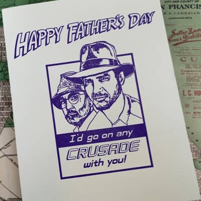 Happy Father's Day Crusade Letterpress Card for wholesale by Coffee n Cream Press