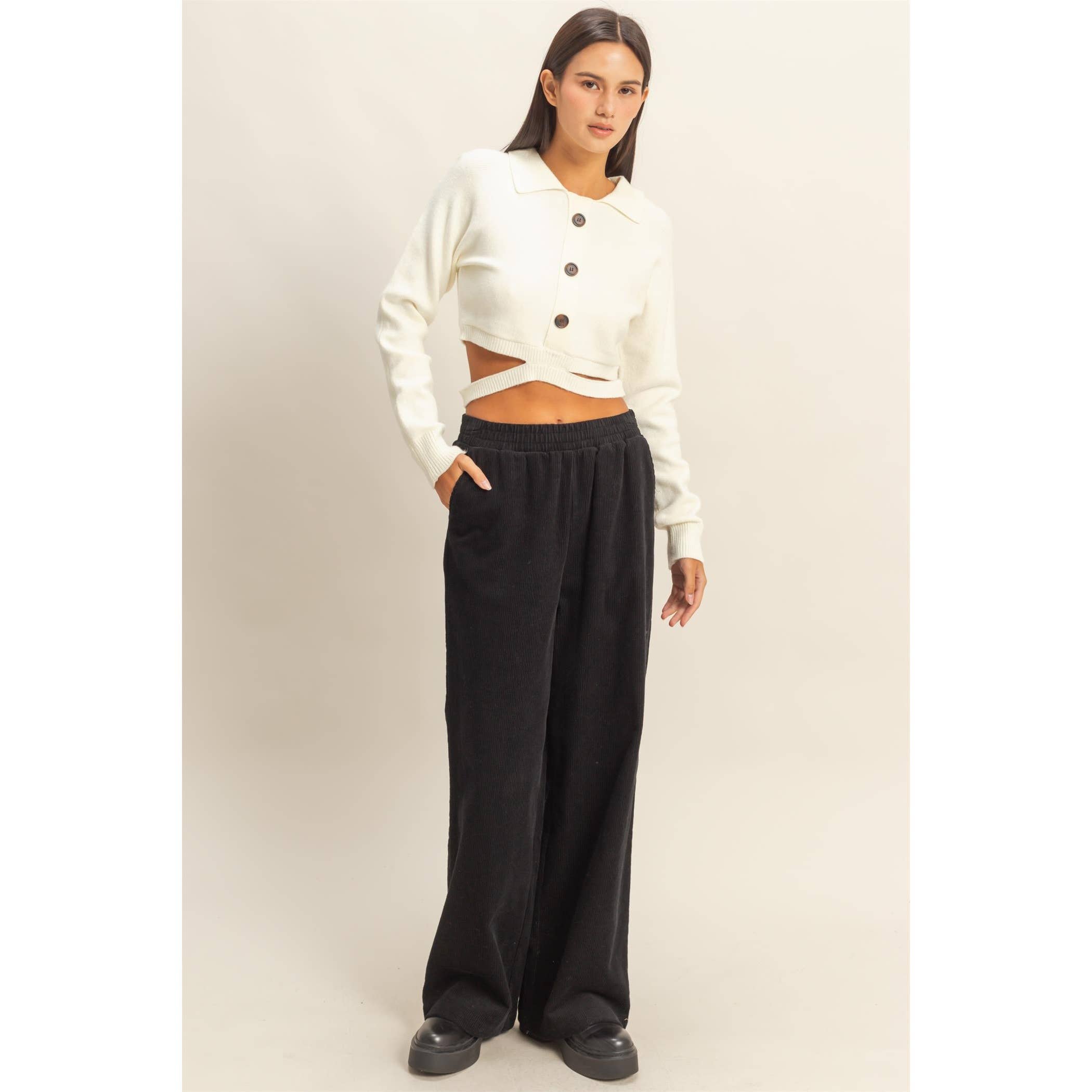 Double Zero - Wholesale Pants - Women's - Corduroy High-Waisted Wide Leg Pants9