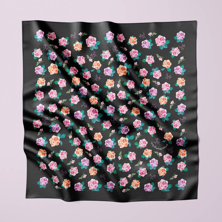 Tuch 70 Ditsy Rose - Midi Silkestwill för wholesale av Lamberty Munich