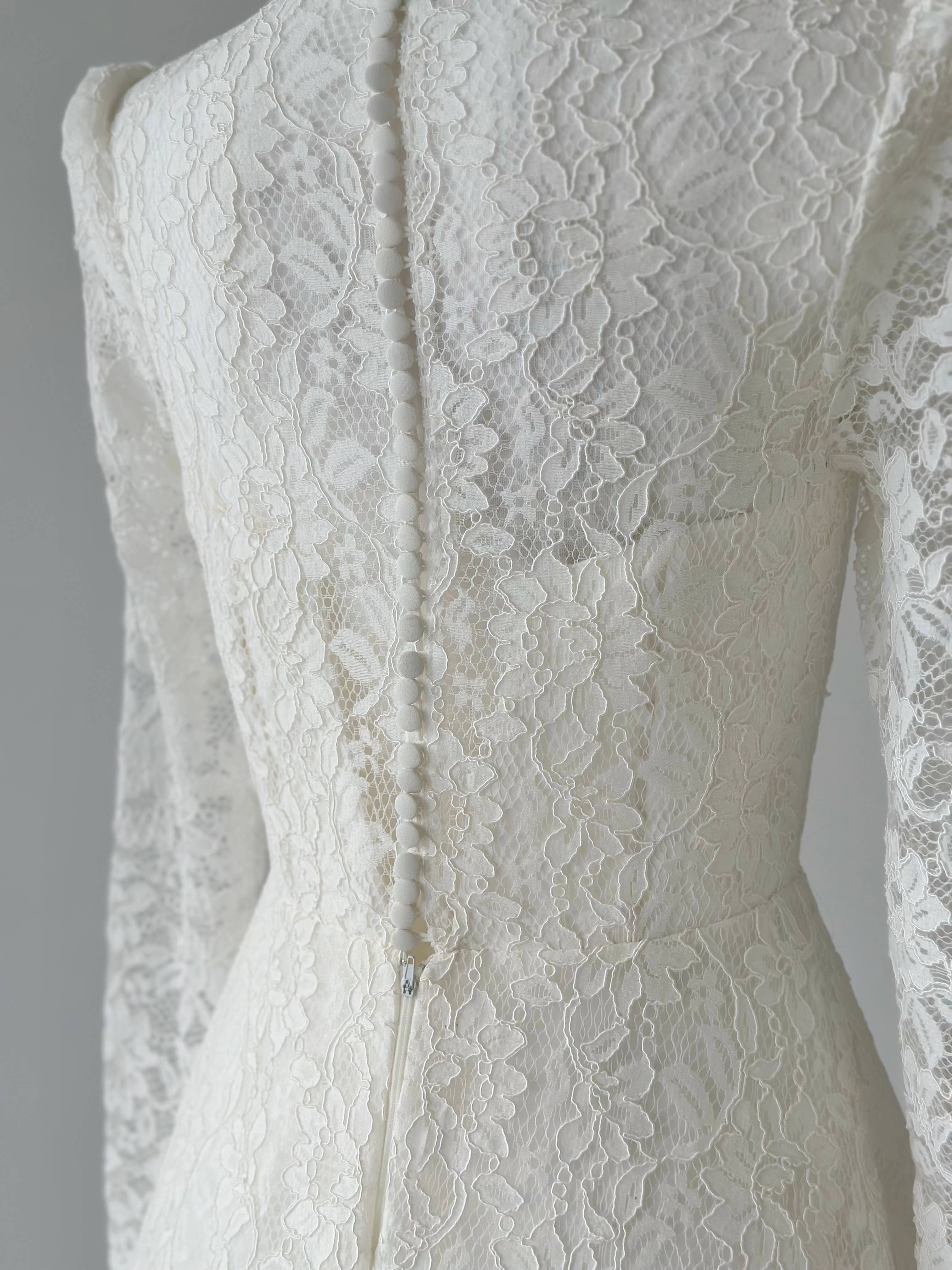 As Photo Enchanted Grace Vintage Lace Long-Sleeve Bridal Gown for wholesale on Faire4