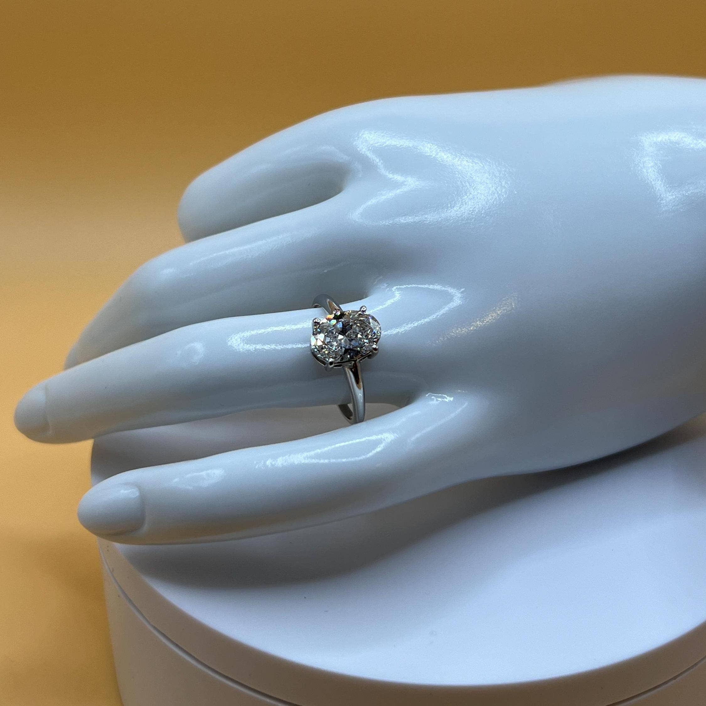 Elegant Jewels LLC - Wholesale Engagement Ring - 4 CT Oval Lab Grown Diamond 14K Gold Solitaire Ring4