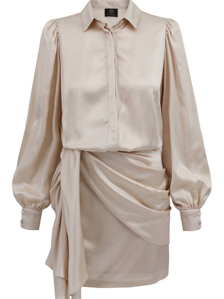 Charlotte Dress Light Beige for wholesale by Entelier