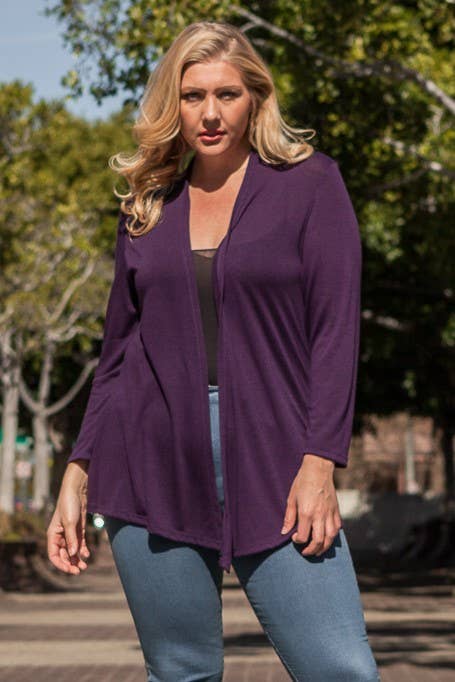 Chris & Carol Apparel - Wholesale Cardigan - Women's - X9029-140 Essential Plus Size Knit Cardigan14