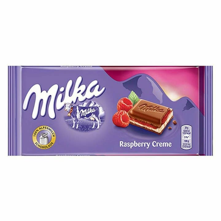 Phoenix Distributions - Wholesale Chocoladereep - MILKA - Framboos 100 gram 2 stuks