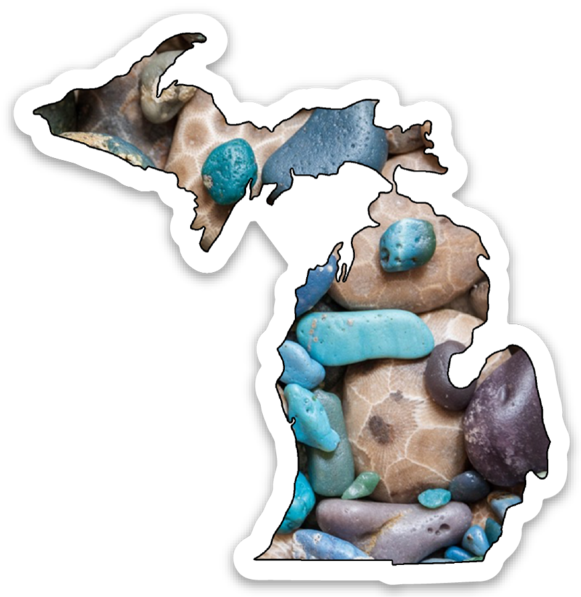 June Apothicarie - Wholesale Sticker - Michigan Mixed Petoskey and Leland Blue Stones Sticker0