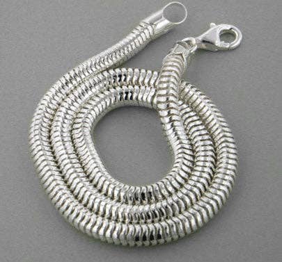 Silver Insanity - Wholesale Link & Chain Necklace - Thick 5mm Sterling Silver Snake Chain Necklace1