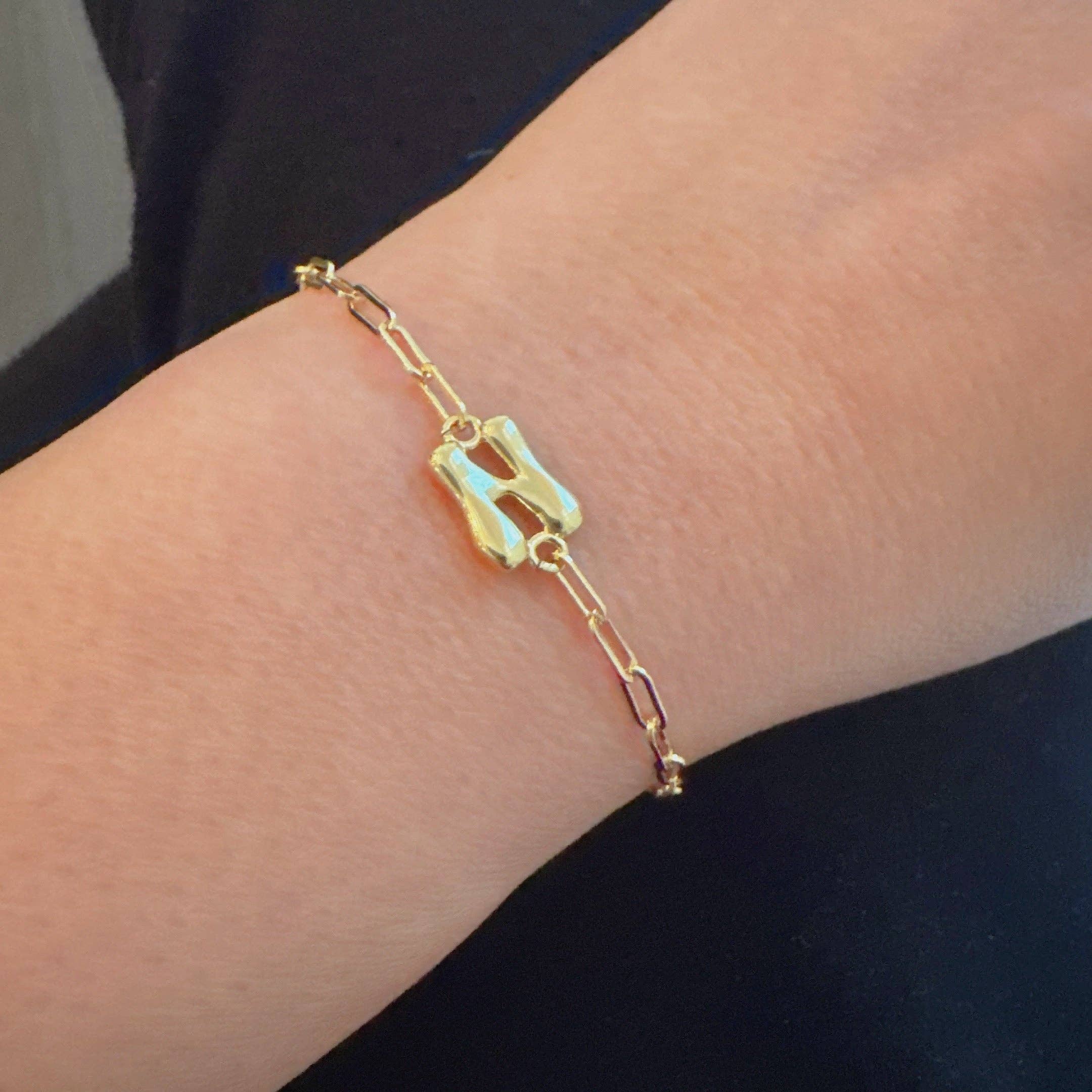 Ellison+Young - Wholesale Link & Chain Bracelet - Mini Balloon Initial Bracelet10