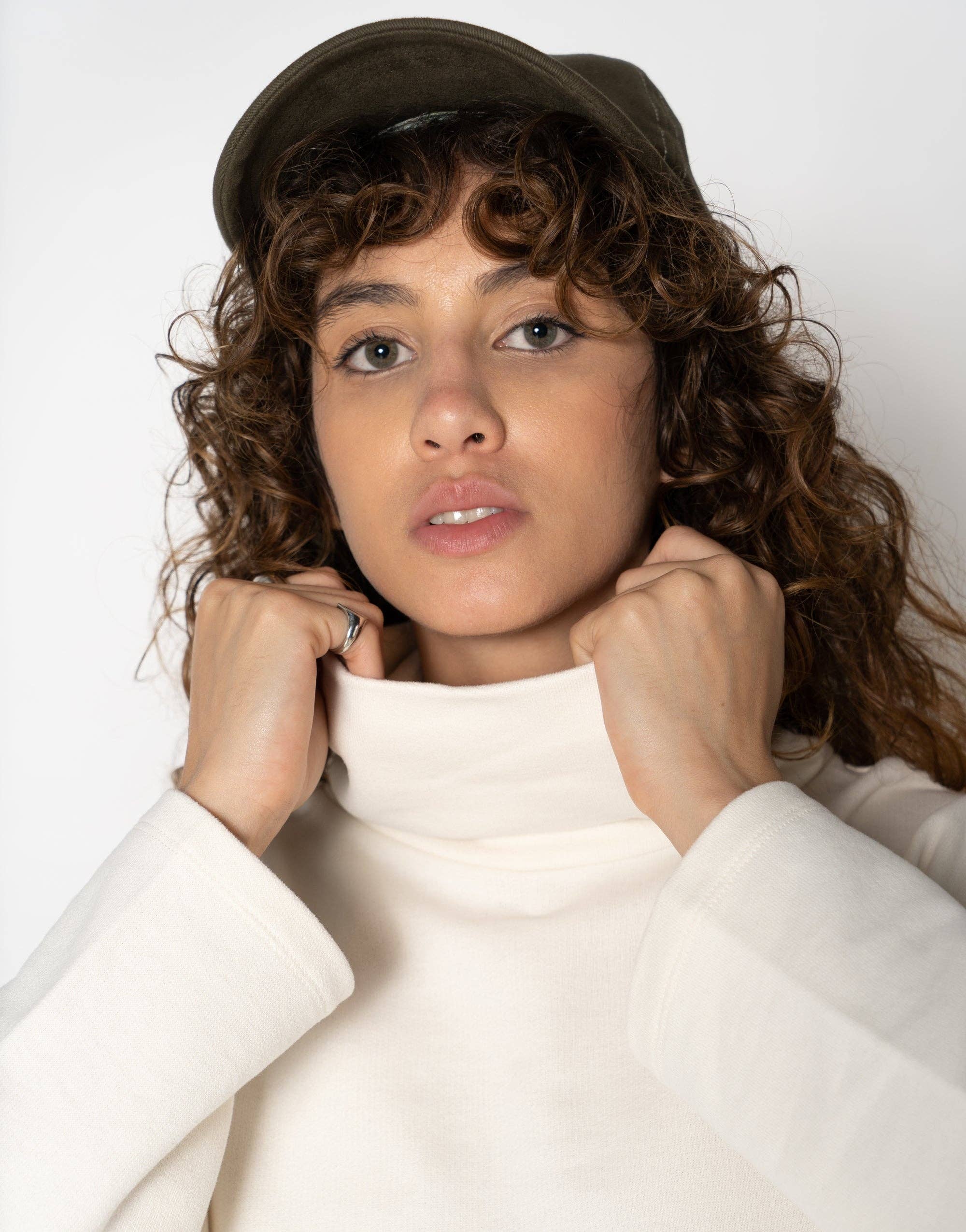 Blanco Sudadera con cuello embudo y hombros caídos de venta al por mayor en Faire3