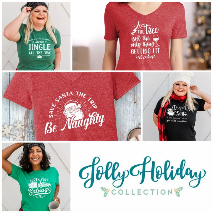 Suzy Swede - Wholesale Screen Printed T-Shirt - Women's - Dear Santa If You Met My Family | funny Christmas shirts5