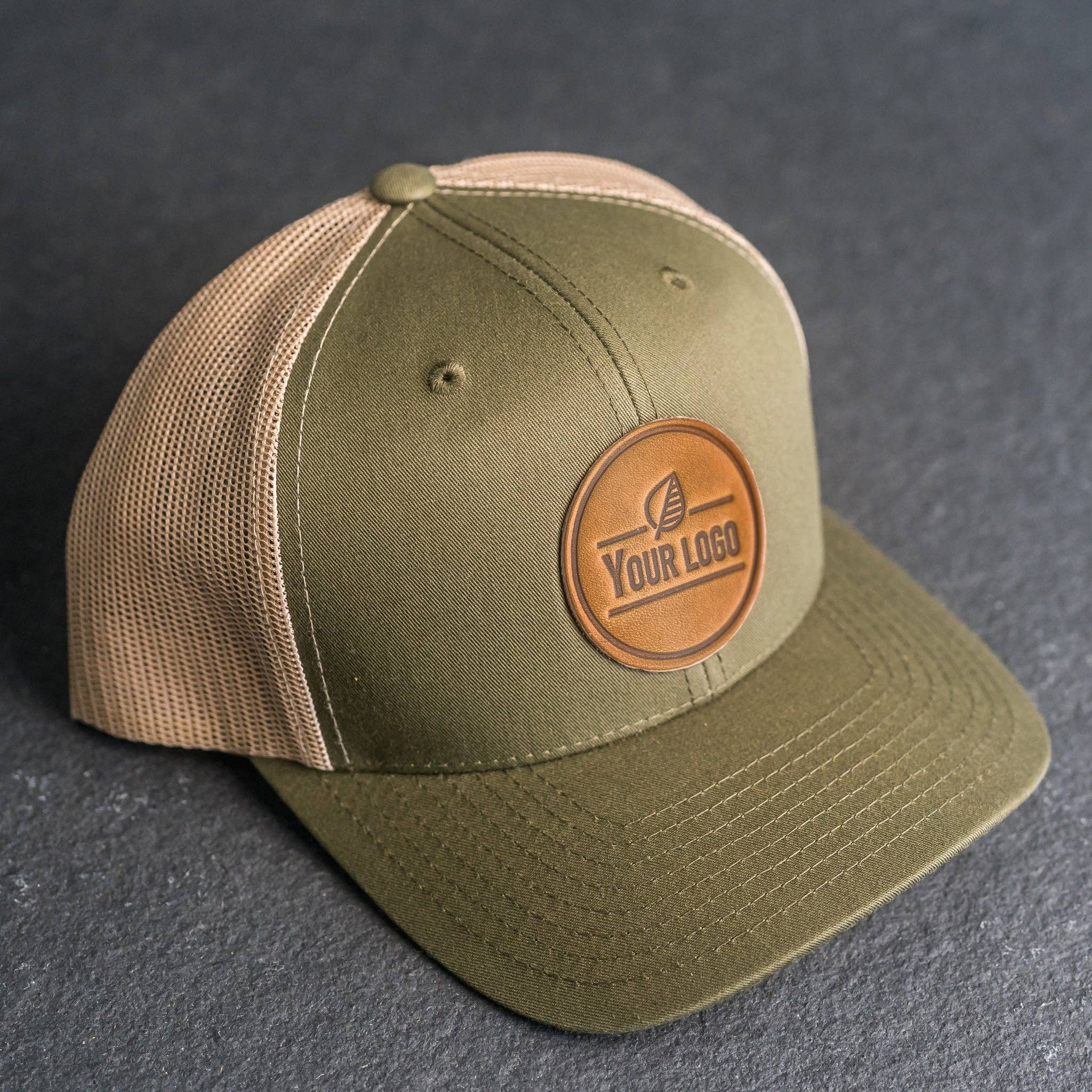 Ox & Pine - Wholesale Trucker Hat - Unisex - Your Logo on a Leather Patch Trucker Style Hat4