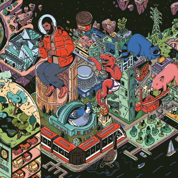 Mango Puzzles - Wholesale Puzzle - Adult - Space Jam Toronto | 1000-piece Puzzle for Adults | Artwork by Kathleen Fu