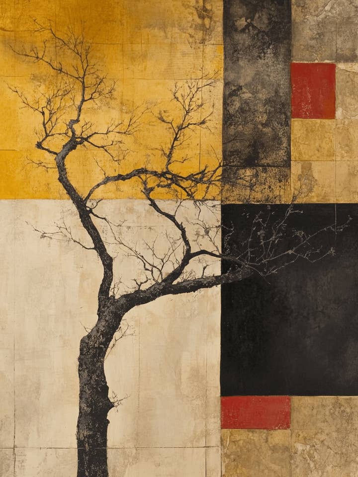 Arbre Wabi-Sabi - Art zen pour la méditation, décoration d'intérieur, impressions murales — Œuvre d'art de 8 x 10 pouces — 11 pouces x 14 pouces mats pour la vente par Mowbi