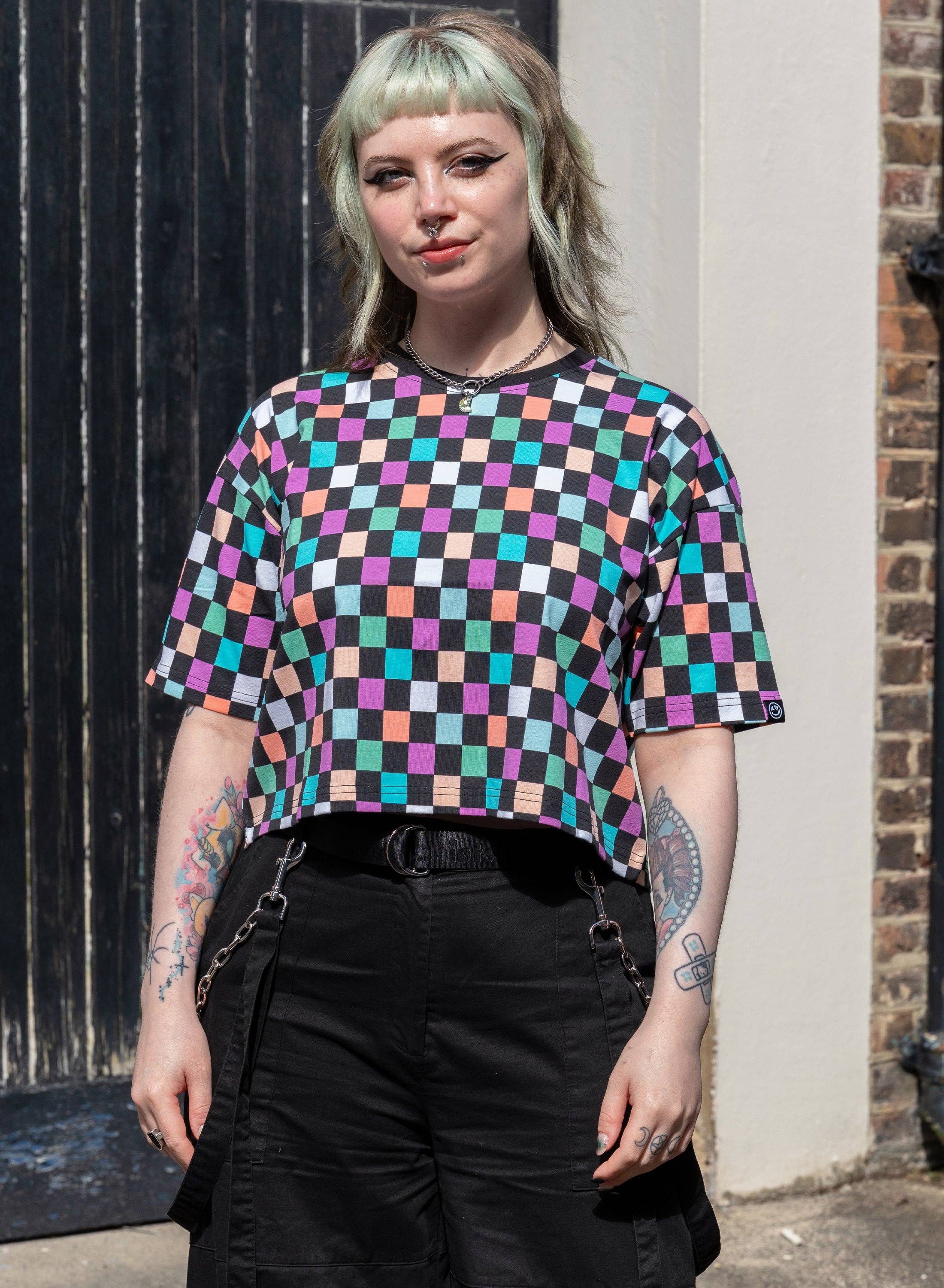 Rebel Romance - Vente T-shirt – femme - T-shirt ample à carreaux Rebel Romance2