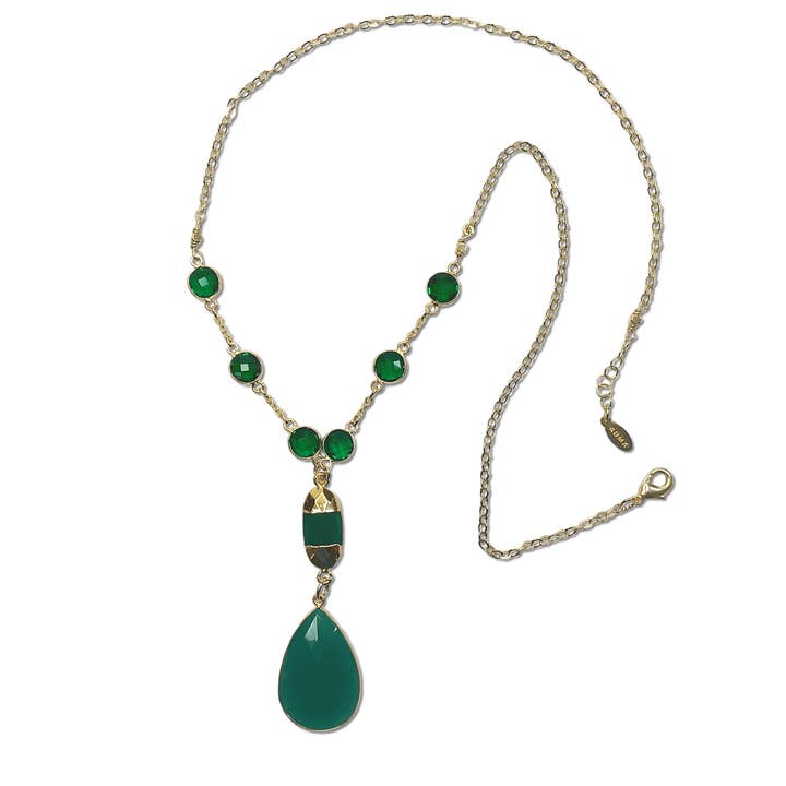 Colar de ônix verde por atacado de ADMK Jewelry