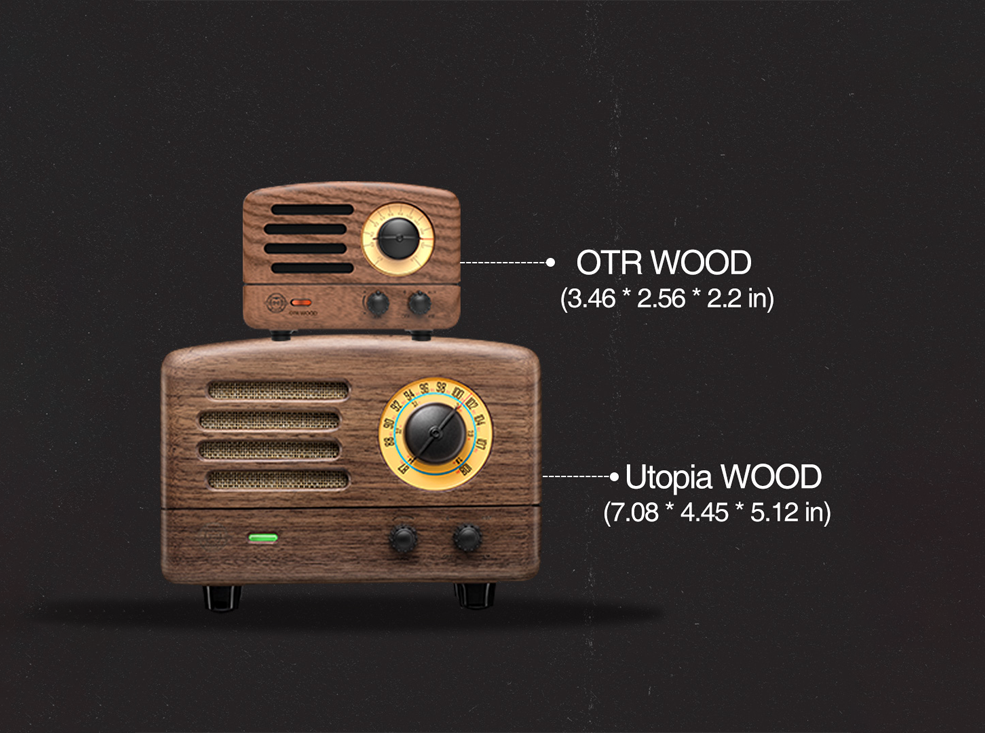 Walnutwood MUZEN OTR Wood and Utopia Retro Portable FM Radio Bluetooth for wholesale on Faire5