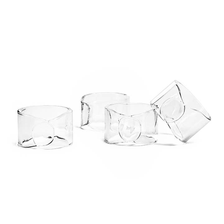 Clear Wide Glass Napkin Rings – Set of 4 for wholesale on Faire1