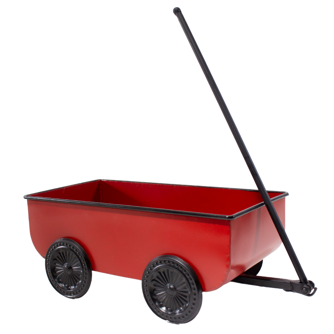 Jacobson - Wholesale Planter Box - 12.5"L Decorative Metal Red Wagon Radio Flyer0
