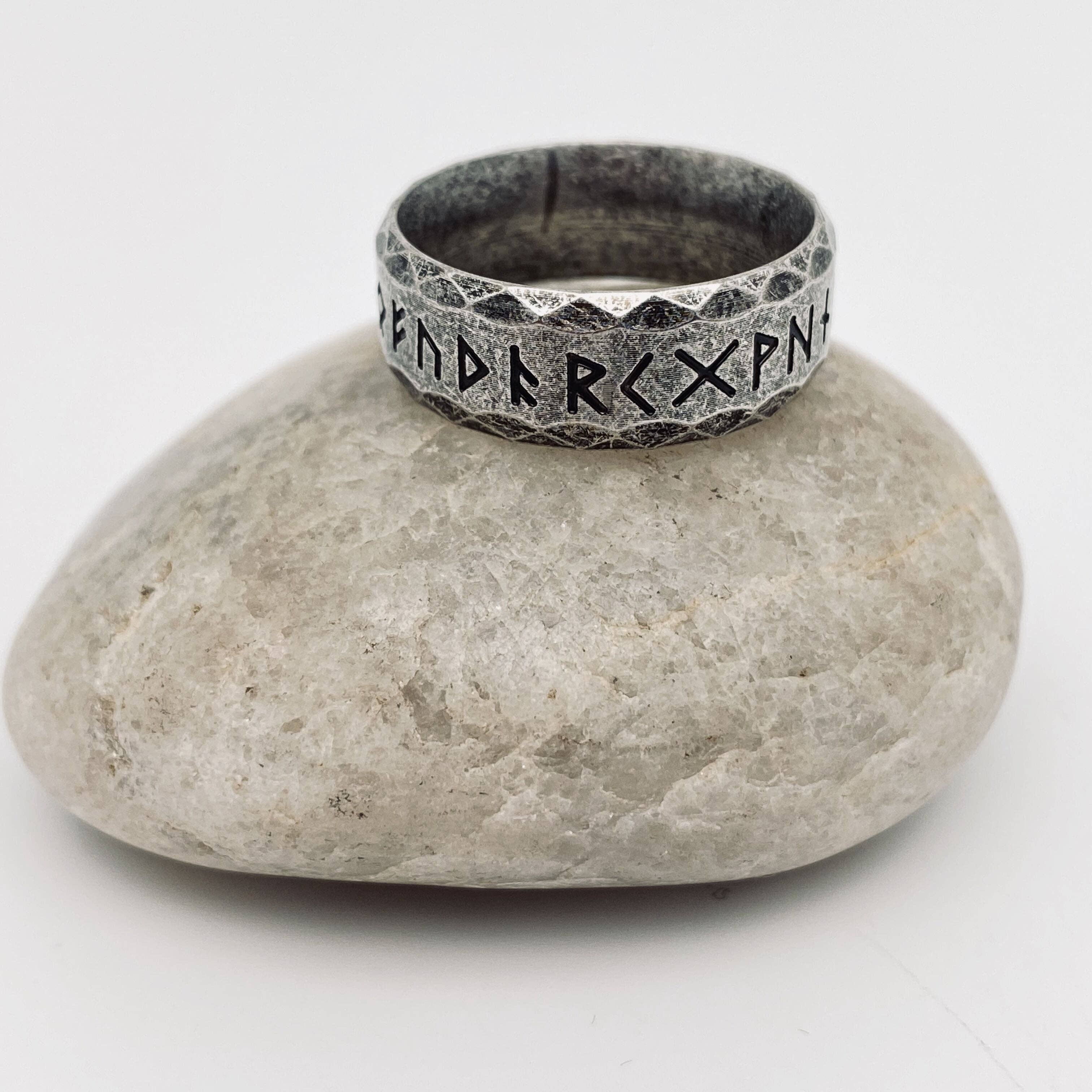 Mio Queena – wholesale Band/stacked ring – Vintage Simple Stainless Steel Viking Rune Ring - MJ/MR0