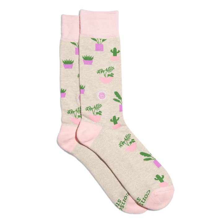 Conscious Step - Wholesale Socks – Unisex - Socks that Support Mental Health (Happy Houseplants)0
