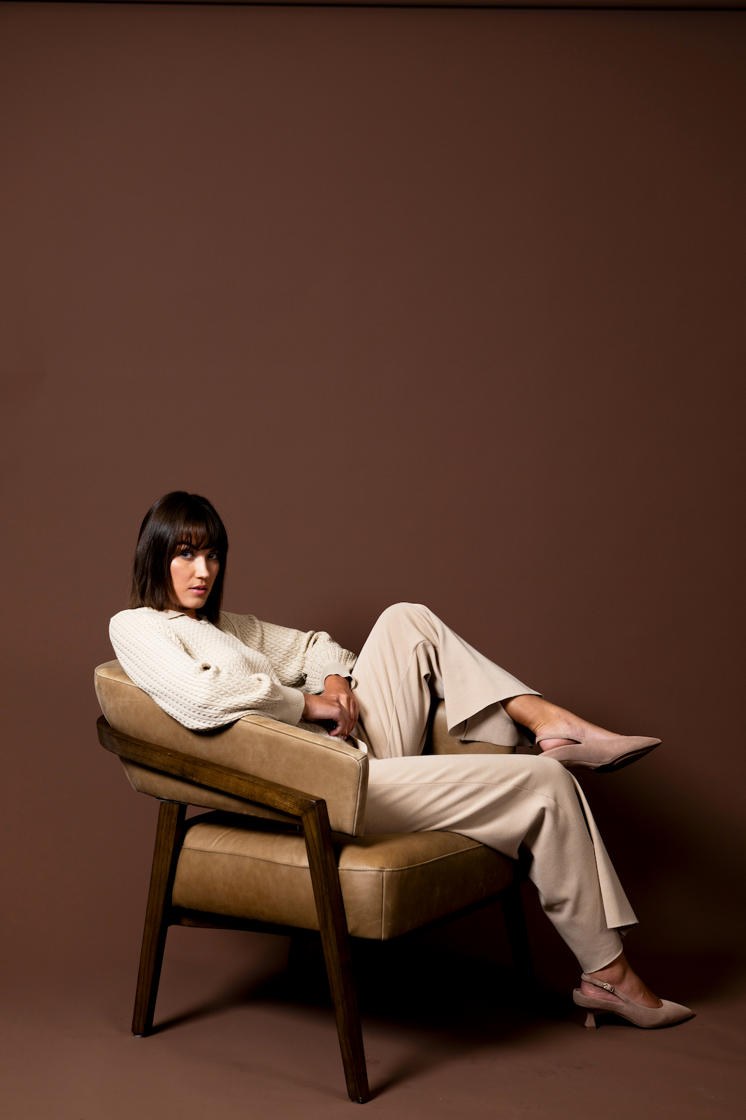 Biana - Wholesale Pants - Women's - Barb Milano-Knit Wide Leg Pants; Warm Beige3