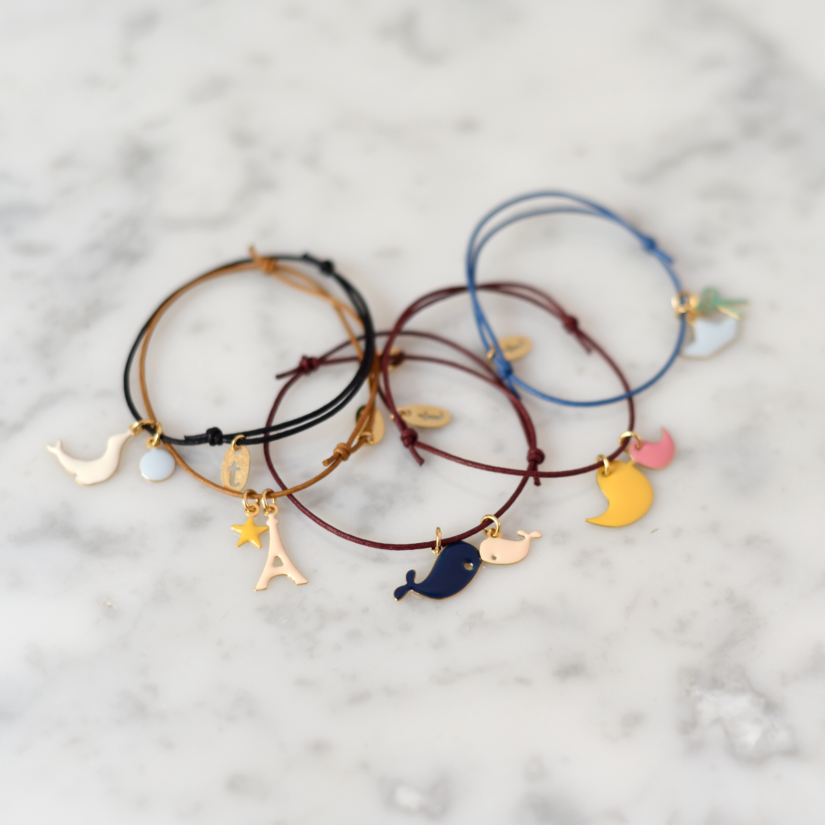 Titlee - Wholesale Charm/Dangle Bracelet - BOAT summer bracelet (ivory-caramel)3