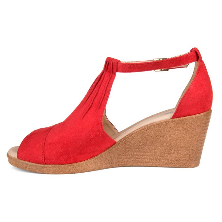 Journee - Wholesale Wedges - Women's - Kedzie Wedge Heel Sandals In Faux Leather5
