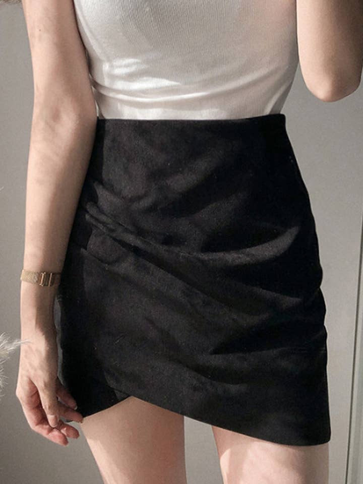 Lily Clothing - Wholesale Skirt - Women's - WOMEN HIGH WAIST WRAP MINI SKIRT9